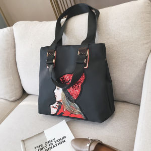 iFASHION 1805 READY STOCK Zipper Big Capacity Canvas Tote Bag Handbag Lunch Bag High Quality Casual Kanvas Beg Tangan Wanita