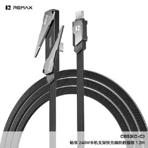 REMAX CB53 (C-C) Enjoy 240W / CB53 (C-L) Enjoy 30W Cell Phone Stand Fast Charging Braided Data Cable 1.2M