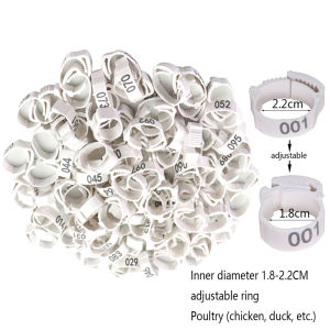 30Pcs Chicken Foot Ring Adjustable Chicken Leg Band Poultry Feet Tags Plastic Clip Leg Ring for Gamefowl Rooster Quail