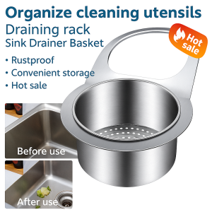 Highcolor kitchen draining basket Hanging stainless steel swan hollow dishwashing shelf strainer