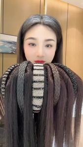 Fake Bangs Piece Head Filler Hair Forehead Natural Rhinestone Bangs Wig-152c4c8b