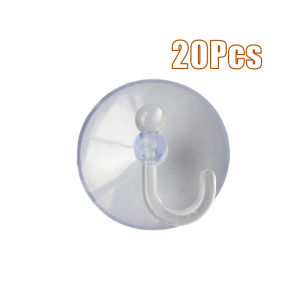 20Pcs Multi-functional Suction Cup Hooks 4cm Transparent PVC Suction Cup Hooks