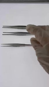 คีมจับเนื้อเยื่อฟัน ปลายหยัก สแตนเลส เครื่องมือตาพลาสติก