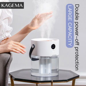 KAGEMA 2L Large Capacity Humidifier Essential Oil Diffuser 2 in 1 4000MAh Built-In Battery Dual Nozzle Electronic Display with Ambient Light Air Humidifer for Room Office