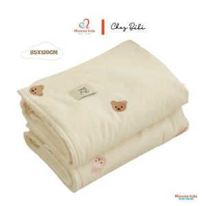 Chăn cotton lót lông cho bé Chez bebe 85x120cm mền trẻ em vải lông tuyết cao cấp - Monnie Kids