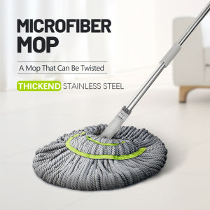 【Daily Suki Store】Magic Spin Mop-Bamboo Fiber Self-Twisting Lazy Mop with Telescopic Handle | Super Absorbent & Quick-Dry | Dust & Water Trapping for Home Kitchen Bathroom
