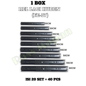 1 BOX Rel Laci Double 2x Tarik Full Extension FE 37mm merk Huben 40CM