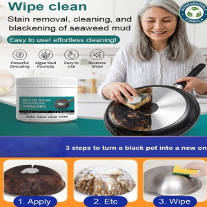 Instant Stain Remover Seaweed Mud for Kitchen Use Gentle on Hands Safe and Eco-Friendly Cleans Stainless Pots and Pans Effectively