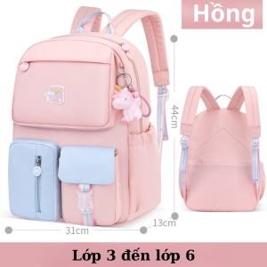 Balo Công Chúa Tiểu Học Cho Bé Gái Đi Học Đi Chơi Dễ Thương Chống Thấm Nước Tặng Kèm Móc Ngựa Bunny