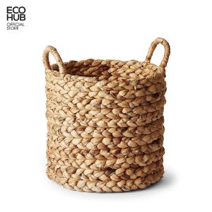 Giỏ lục bình ECOHUB tròn trồng cây / Decor /Giỏ đựng đồ Có tay cầm (4 Khích thước) | EH038