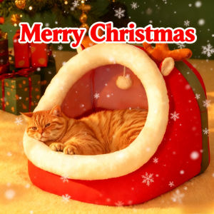 Scten COD บ้านสัตว์เลี้ยงคริสต์มาส บ้านแมว / บ้านหมา นุ่ม สบาย กวางเรนเดียร์ หลากหลายสไตล์