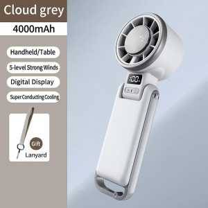 Good Quality Foldable Cooling Turbo Handheld Fan 4000mAh Mini Strong Fan Outdoor Pocket Fan Travel 100 Level LCD 便携迷你风扇