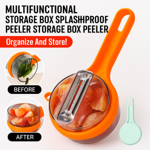 Multifunctional Stainless Steel Vegetable Fruit Peeler with Storage Box Anti Splash Kitchen Tool