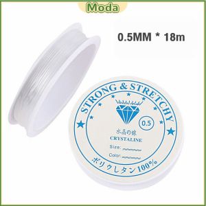 Moda 0.8mm 0.4mm 0.5mm Transparent Elastic Crystal Line Beading Cord String Wire Thread Elastic Clear Nylon