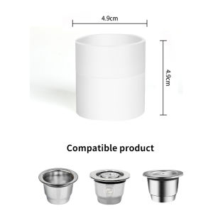 【i Cafilas】[QT03] Coffee Tool Accessories Easy Operation Tamper PP Food Grade Material 8pcs Plastic Stencil Decoration Cupcake Template Mold Lifelike Cappuccino Latte Stencil for Nespresso Vertuoline Illy Caffitaly Coffee Capsule