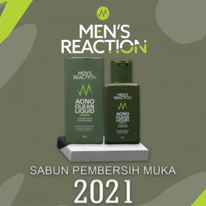 MEN S REACTION Acno Clean Liquid Anti Bakteri Sabun Jerawat Pembersih Pencerah Pemutih Flek Hitam Bekas Jerawat Bopeng Wajah Pria