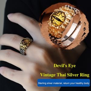 Fashionable ring with open adjustable setting Durable Thai silver ring in fine gold finish