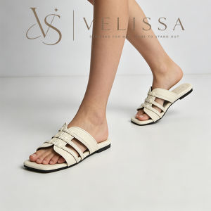 Sandal đế VELISSA bằng mũi vuông tối giản thích hợp cho trang phục thường ngày.