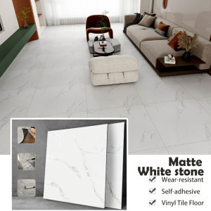 REAIM 15PCS Vinyl Tile Floor Self-Adhesive PVC Waterproof Floor Bathroom kitchen