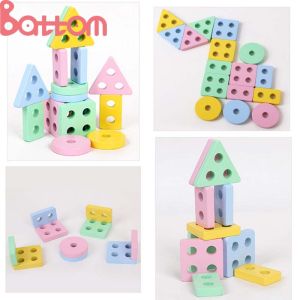 Wooden Geometric Shapes Set Matching Board Educational Fun Learning Kids Toys Toys for Boys Toys for Girls