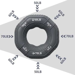 NEXTYOO Silicone Hand Gripper Ring 10LB-90LB Adjustable Power Grip Ring Portable Ergonomic Shape Hand Exercise Ring Home Workout