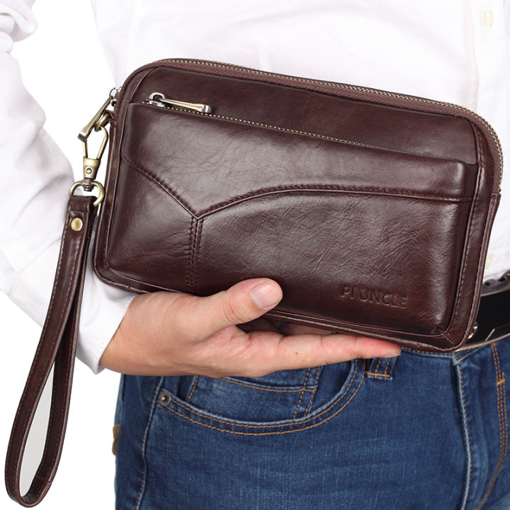 Amazon.com: Sxdthy Genuine Leather Mens Clutch Bag Man Purse Handbag Hand  Bag Big Clutch Wallet Phone Holder Preferred Gift for Men (Color : Black,  Size : 18 * 28 * 2.5cm) : Clothing, Shoes & Jewelry