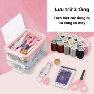 Kim May Tự Xỏ Chỉ 30 Cái Kèm Hộp Gỗ – Khâu Đa Năng Thích Hợp DIY Quần Áo Da Thảm