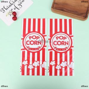 [COD] dfhws 50Pcs Red Vertical Bar Popcorn Plastic Bag Snow Crisp Nougat Biscuit Bread Toast Bag Casual Baked Goods Bag For Birthday Party