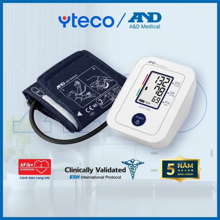 Máy Đo Huyết Áp Điện Tử Bắp Tay (AND, UA-611PLUS, ASIA , Nhật Bản)