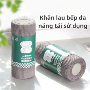 Cuộn 25 khăn lau đa năng than tre có thể tái sử dụng khăn lau bếp than tre khăn lau bếp than hoạt tính cuộn khăn lau 25 miếng than tre khử khuẩn