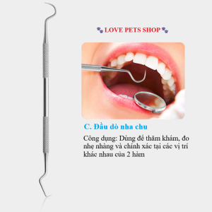Bộ dụng cụ làm sạch cao răng cho người và thú cưng bằng thép không gỉ (mẫu mới) - Love Pets Shop