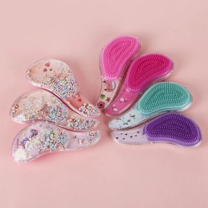 Small Hair Care Comb Cartoon Unicorn Head Massager High Quality Anti-knot Hair Comb Cute Kids Children Hair Brush