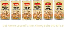 Instant Drink Can / Minuman Kaleng Del Monte Can 240 Ml x 6 Varian Boba Coffee Caramel Cheese Vanilla Latte Chewy Boba Cocomilk Aren Chewy Boba Matcha Popping Boba Red Velvet Popping Boba Taro Boba Milk Tea
