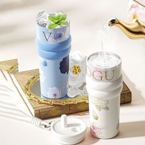 MECOME ฉนวนหรือการทำความเย็น ถ้วยสูญญากาศ พร้อมเชือกยก 710มิลลิลิตร แก้วเก็บความร้อน ทนทาน ความจุสูง แก้วน้ำสแตนเลส 316 สำหรับเด็กนักเรียน