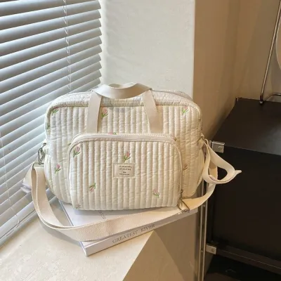 PRIMEPICKGLOBAL Cute Bear Baby Organizer Bag Embroidery Large Capacity Mommy Bag Crossbody Bag Hospital Travel