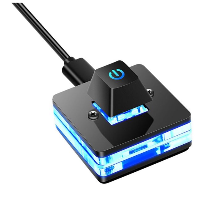 A Computer Switch Button (BIGY) Computer Desktop Switch Blue LED Computer Motherboard External ...