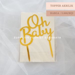OH BABY TOPPER SISIPAN HIASAN TANCAPAN KUE AKRILIK