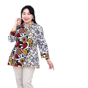 Atasan Batik Jumbo Wanita Blouse Big Size Wanita Lengkap S-M-L-XL-2L-3L-4L-5L-6L-7L Model Blus Jumbo Seragam Batik / Atasan Batik Seragam Kantor Formal LD 140 Kekinian