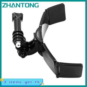 ZHANTONG Full Face Helmet Chin Mount Holder for Hero 11 10 9 8 7 DJI Insta360 Camera Strap Flodable Front Chin Mount Accessory