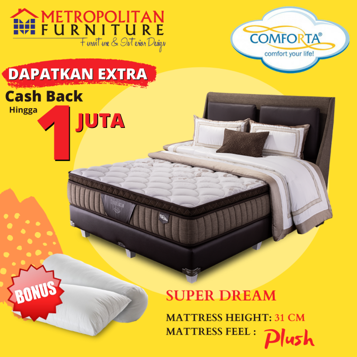 Springbed COMFORTA Super Dream FULL SET / Kasur Spring Bed / Matras ...