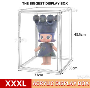 Zimomo Display Box Labubu Display Case Popmart Acrylix Storage Box Blind Box Display