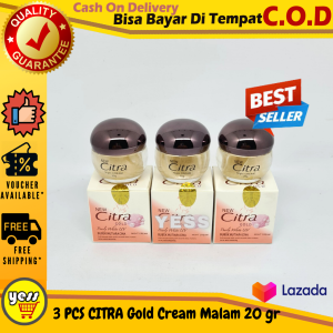 YESS - 3 PCS CITRA Gold Cream Malam 20 gr Cream CITRA Gold Krim Citra Paket Whitening COD YESS