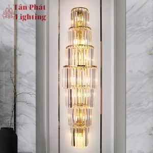 Đèn treo tường ốp tường pha lê cao cấp trang trí phòng khách phòng ngủ cầu thang Led 3 màu E14 220V GT3051 Tân Phát