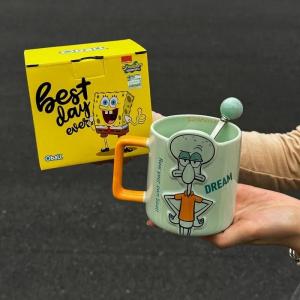 SpongeBob SquarePants Octopus Brother Patrick Star Mug Girls Cartoon Anime Character Image Ceramic Cup Childrens Birthday Gift
