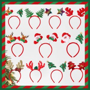 BEAUTY-DECOR Creative Christmas Gift for Christmas Party Elk Adult Antlers Christmas Hair Band Cartoon Headband Fashion Hair Hoop Christmas Decoration