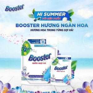 Thùng Nước giặt xả Booster hương ngàn hoa 35L/túi Combo 4 túi TẶNG kèm 4 túi mini 250ml Hàng chính hãng