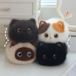 MODERNLUX Mini Size Cat Plush Toy Soothing Feature Soft Fluffy Mini Cat Plushie Soft Fluffy Cat Toy For Girls