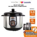 Nồi áp suất điện 2 lòng nồi Supor CYYB50YA10VN-100 5L tặng kèm bộ dao 5 món Masamoto. 