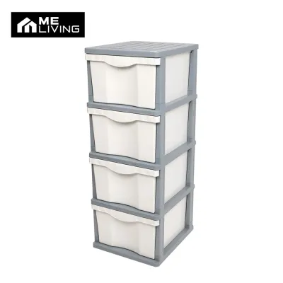 ME LIVING ตู้ลิ้นชัก 4 ชั้น JUMBO 40x46x104 ซม. สีเทา จัดส่งโดย HomePro