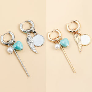 Hmeme Đồ Trang Sức Tinh Tế Trái Tim Không Thường Xuyên Bông Tai 2025 Xu Hướng Mới Tính Khí Nhựa Màu Xanh Thả Bông Tai Cho Cô Gái Phụ Nữ Quà Tặng